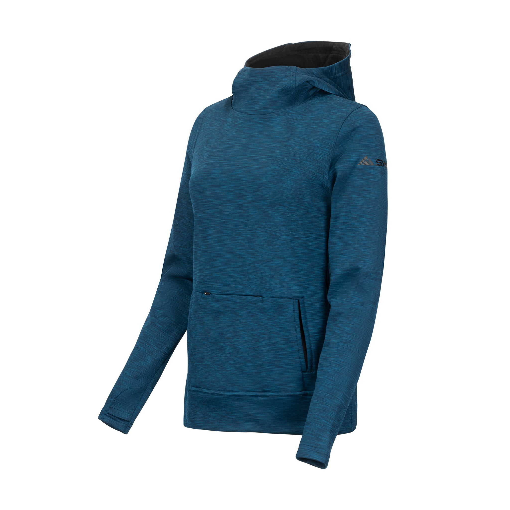 sync-performance-women's-benchmark-hoodie-stellar-blue-side