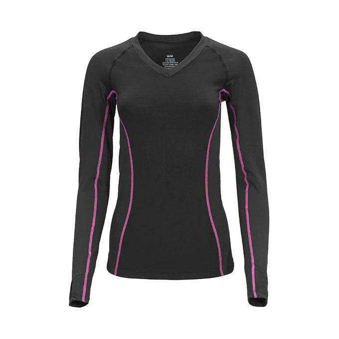 sync-performance-women's-skadi-compression-shirt-black-pink-