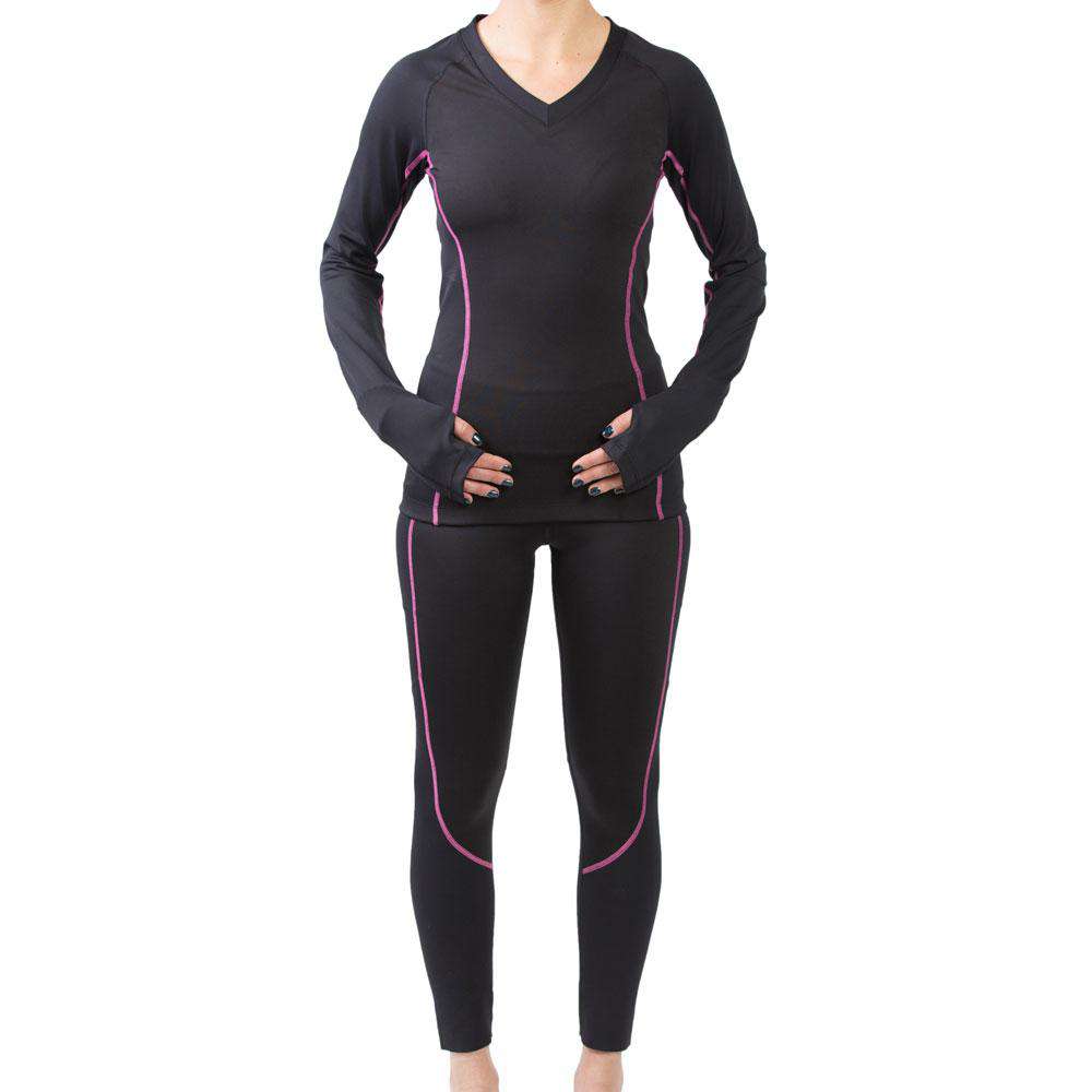 sync-performance-women's-skadi-compression-shirt-black-pink-model